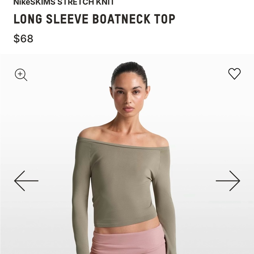 SKIMS Olive Long Sleeve Boatneck Top